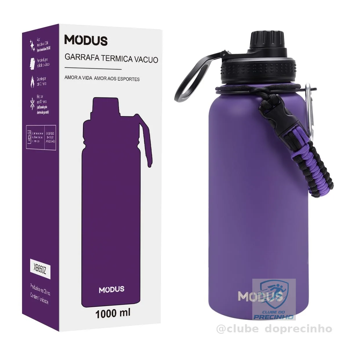MODUS Garrafa Térmica Esportiva De Inox Com Isolamento A Vácuo 950ML