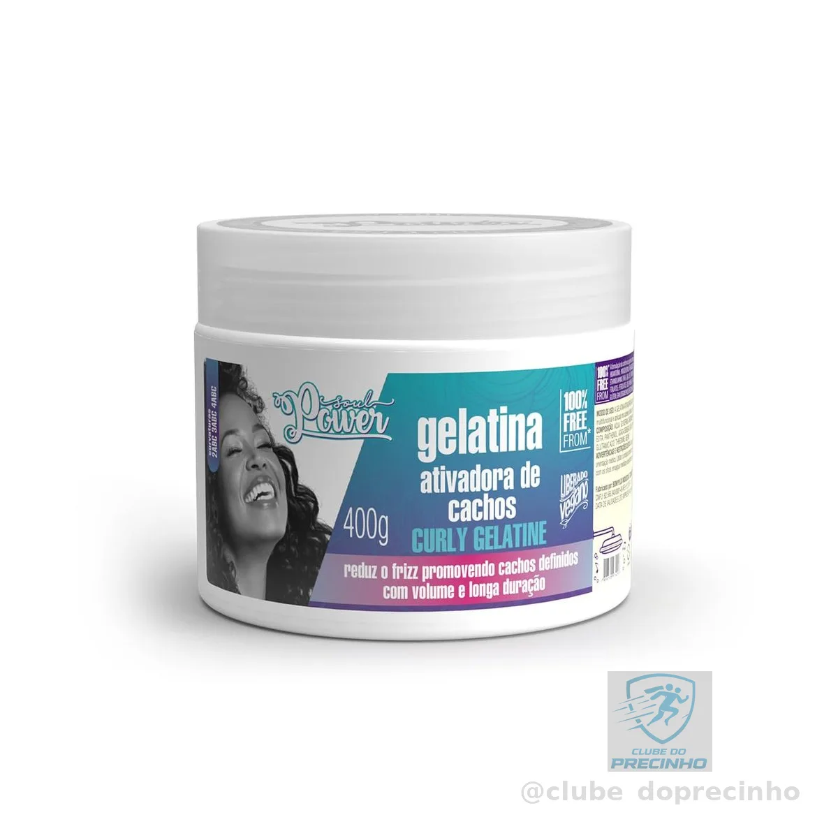 Gelatina Ativadora de Cachos Curly Gelatine Soul Power - Mantém a Finalização por Mais Tempo - 400g