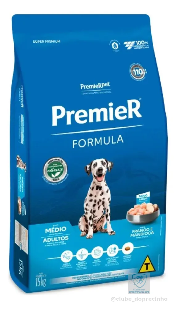 Ração Premier Formula Cães Adultos Raças Médias 15kg