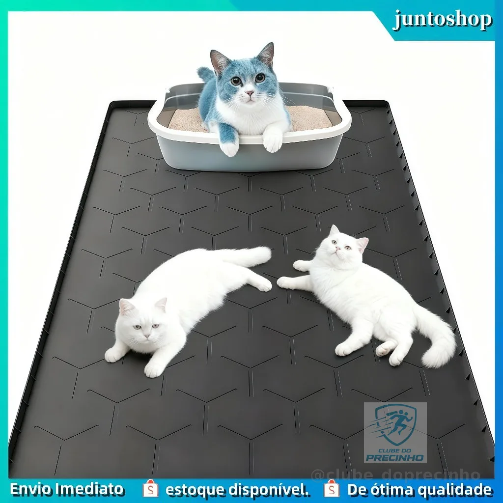 Tapete de Silicone para Pets • Água-Proof • Ideal para Areia de Gato • Fácil de Limpar • Resistente à Molhagem
