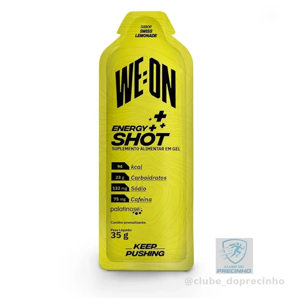 Gel Carboidrato carbo We:On Energy Shot Limonada Suíça Caixa 10 Sachês Vegano Sem Glúten