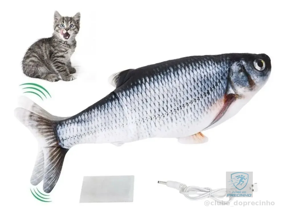 Arranhador Peixe Elétric Interativo Gato Catnip Mexe Pelucia Cor 6