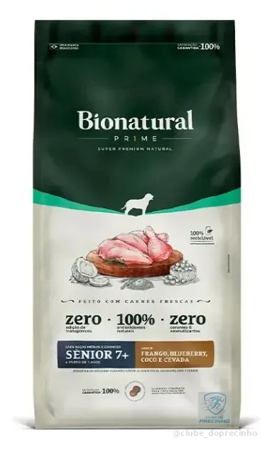 Ração Seca Super Premium Bio Natural Cão Sênior Médio/Grande Frango 15kg