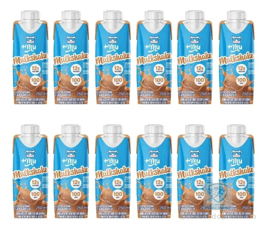 Pack Com 12 Garrafinhas Mulkshake Mais Mu Coco Com Caramelo