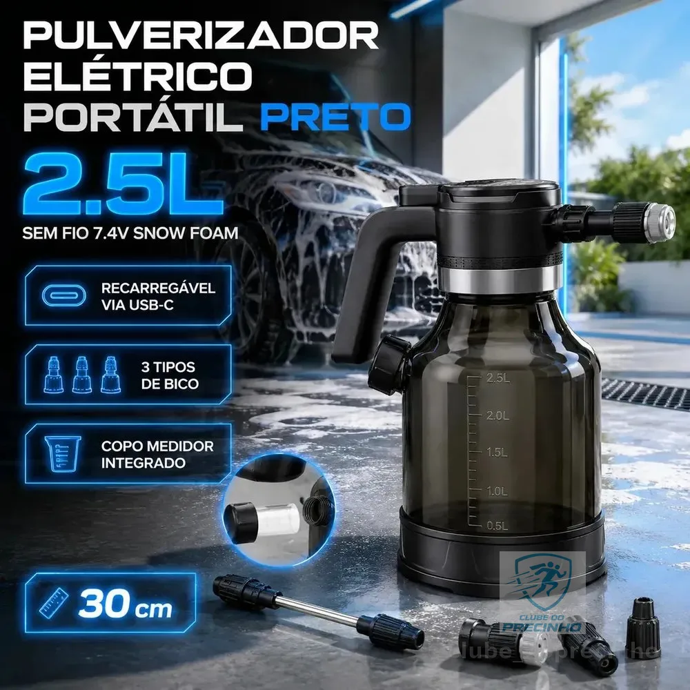 Pulverizador Elétrico VERUNTO de 2.5 L com Bateria para Jardim e Limpeza