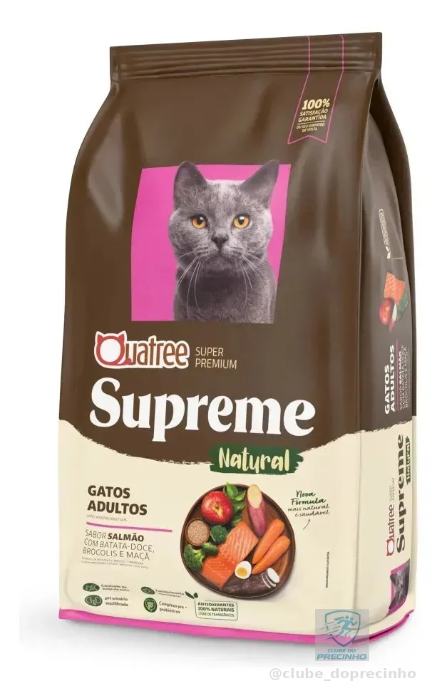 Ração Quatree Supreme Gatos Adultos Salmão Batata Doce 10,1kg