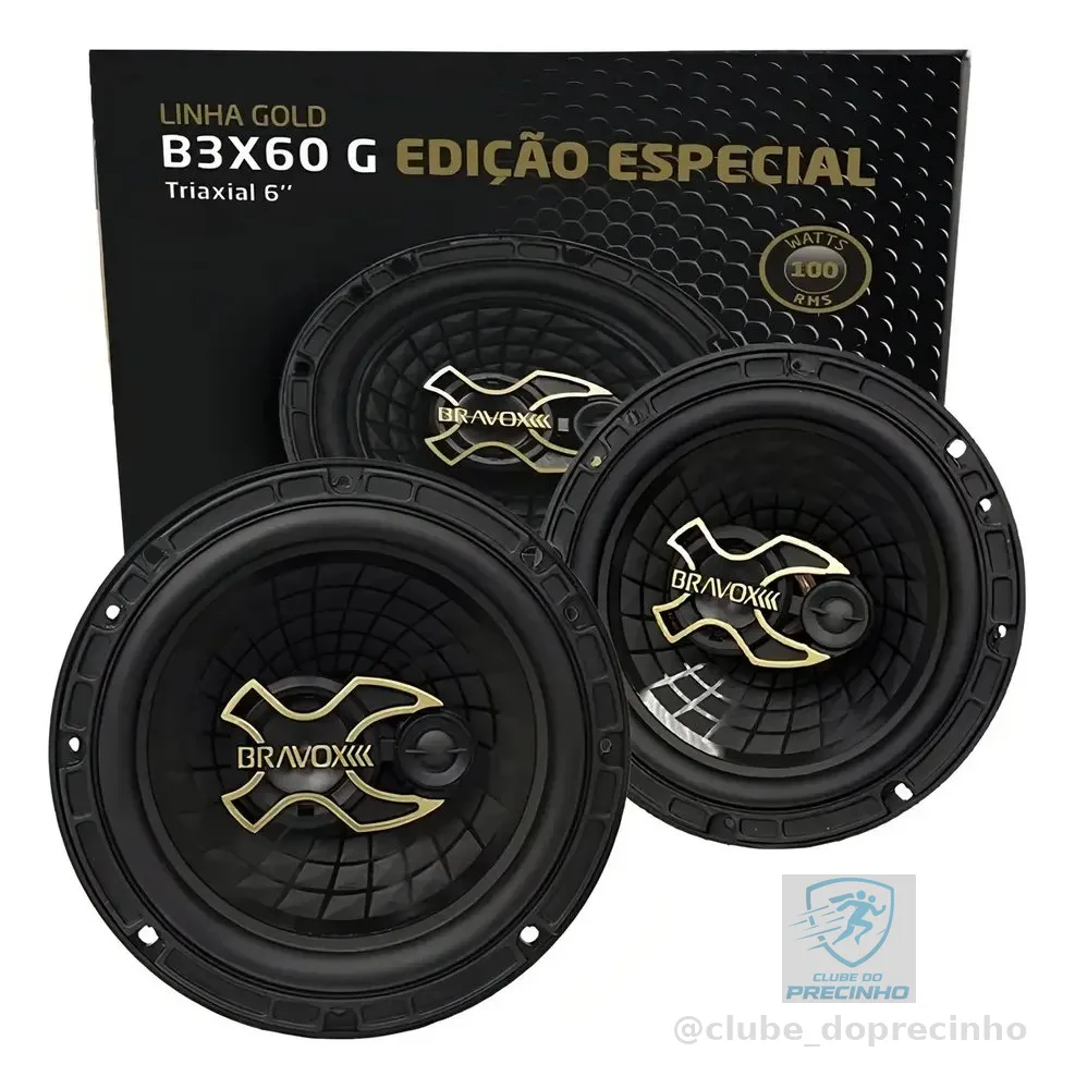 Tipo de alto-falante triaxial Bravox B3X60 Cor Preto x 2 unidades
