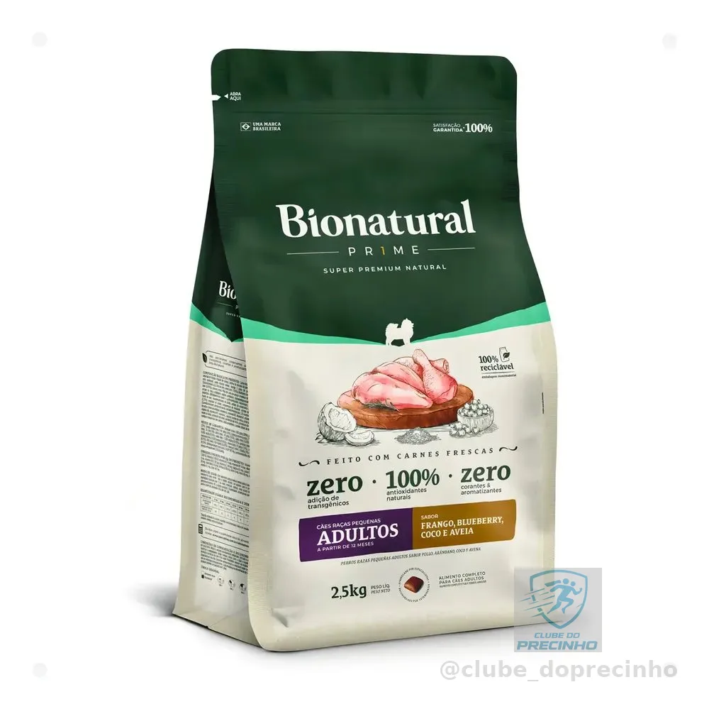 Ração Bionatural Prime Raças Pequenas Adultos Frango 2,5kg