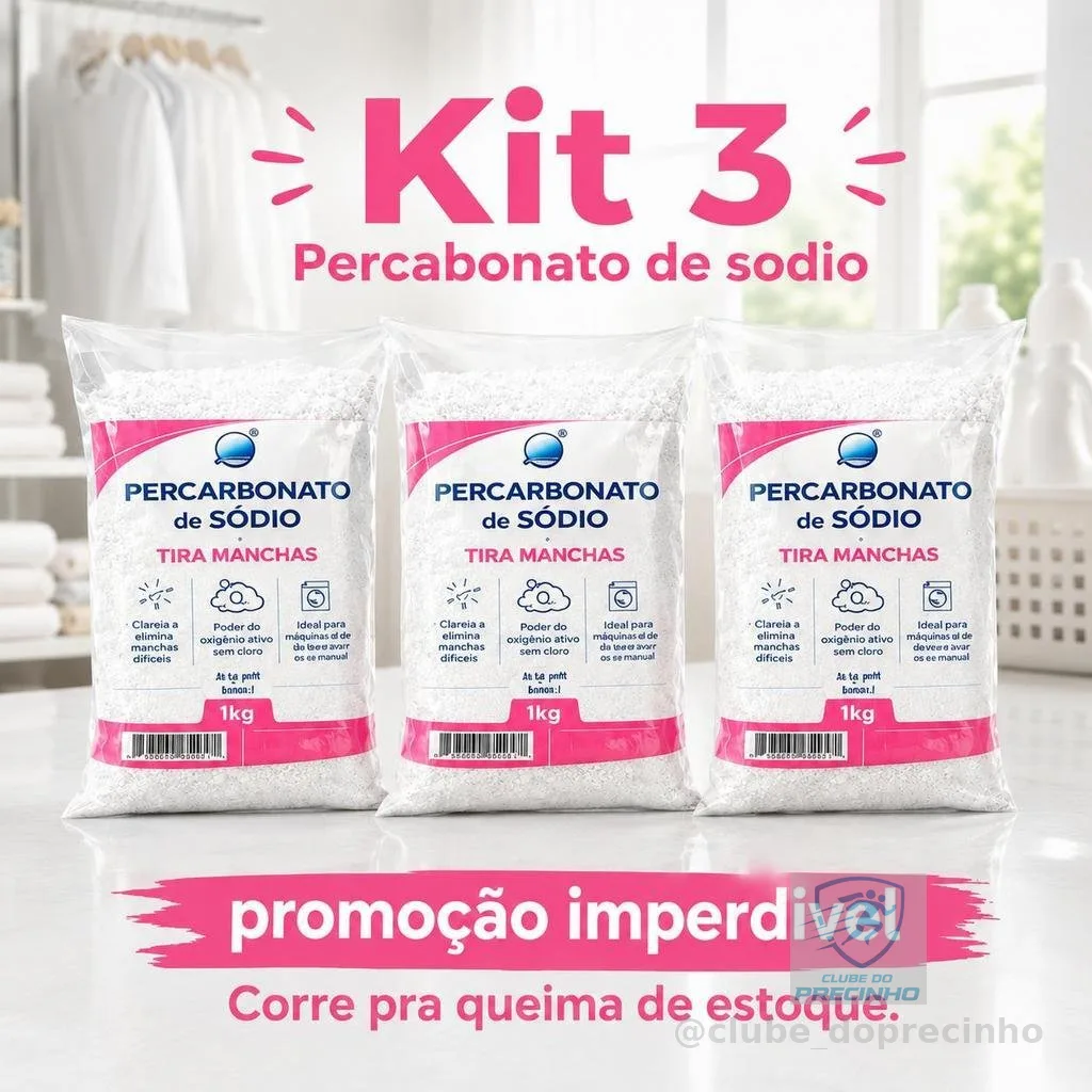 Percarbonato de Sódio 3kg – Tira Manchas com Oxigênio Ativo para Roupas para revenda Preço incomparável para revenda