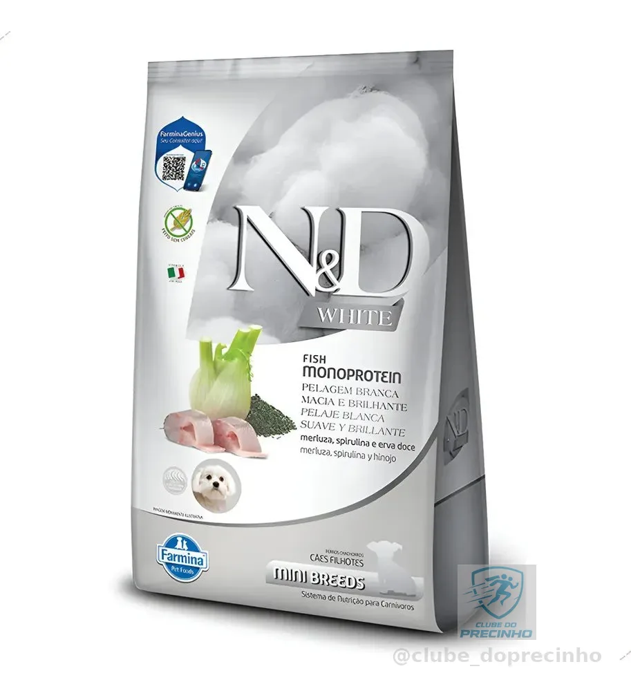 Ração N&d White Cães Filhotes Mini E Pequenas Merluza 1.5 Kg