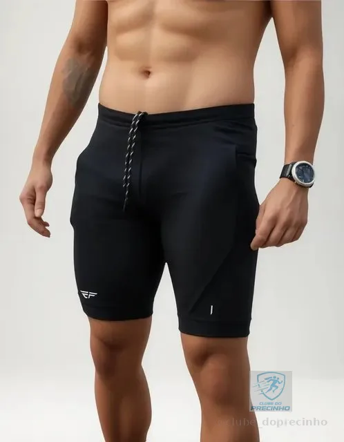Bermuda De Compressão   Masculina Com Bolso Corrida