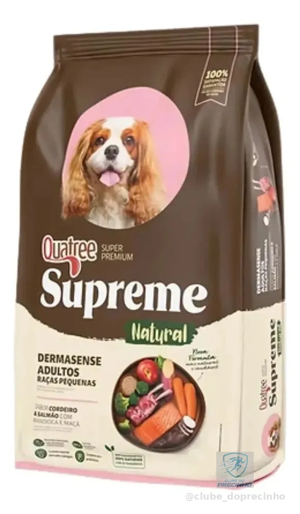 Raçao Quatree Supreme Dermasense Cão Adulto Raças Peq 10kg