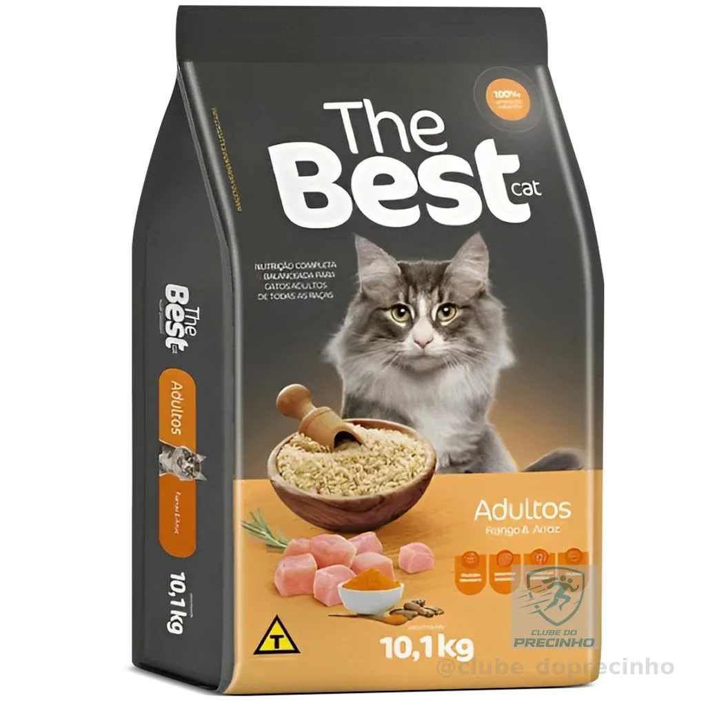 Ração Premium The Best Cat para Gatos Adultos  Sabor Frango e Arroz –10,1kg