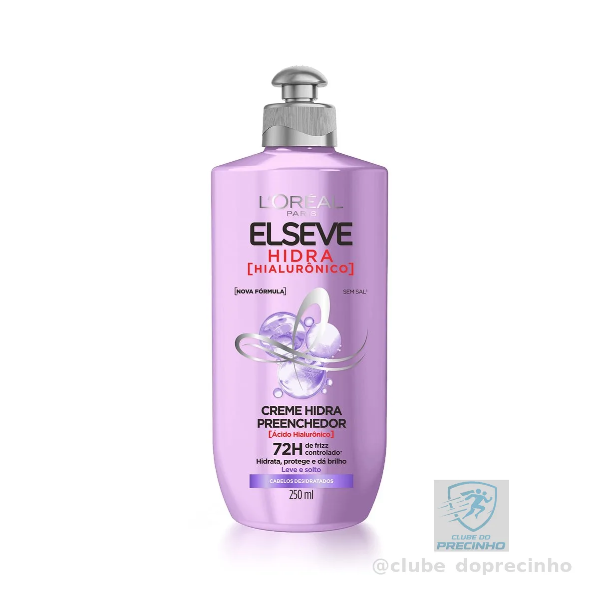 L'Oréal Paris Elseve Creme para Pentear Preenchedor Hidra Hialurônico, 72 Horas de Frizz Crontrolado, 250ml