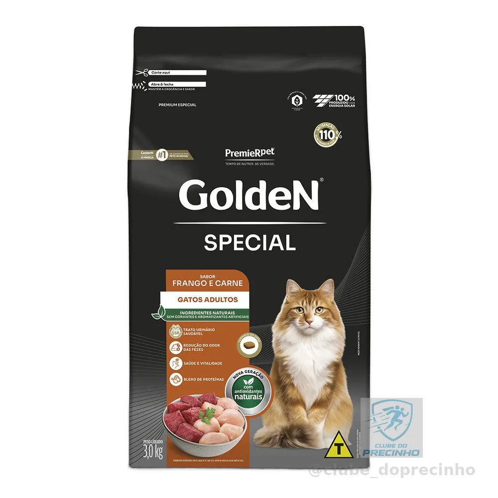 Ração Golden Special Gatos Adultos Frango e Carne 3kg