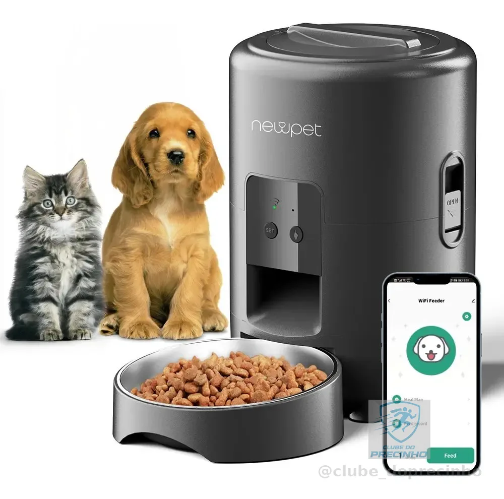 Alimentador Inteligente Comedouro Automático Pet App Newpet NP1322 Preto