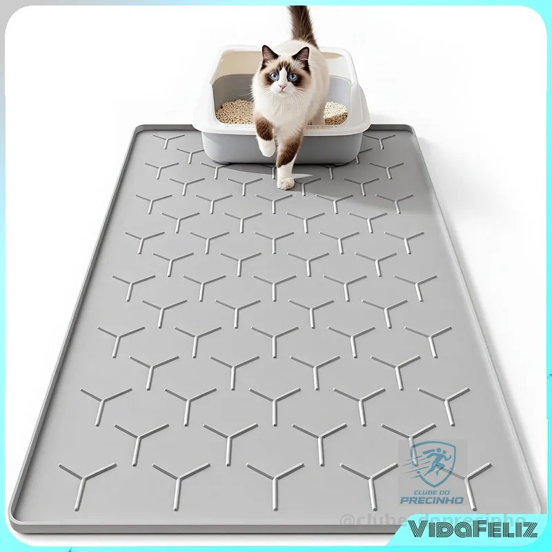 Silicone Tapete multifuncional para caixa de areia gato, tapete para pets, tapete de silicone à prova d'água para piso