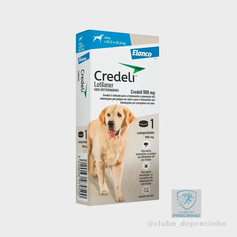 Credeli 900 Mg 1 Comprimido Cães 22 A 45 Kg Antipulgas