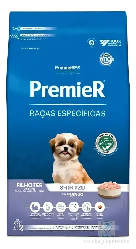 Ração Premier Shih Tzu Filhotes Frango Raça Específica 2,5kg