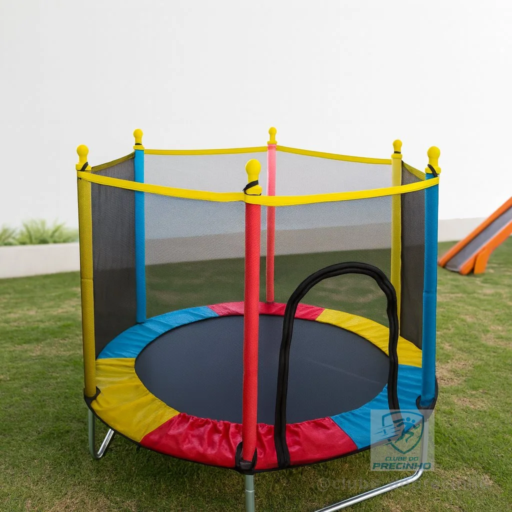 Pula Pula Cama Elástica Infantil Trampolim Playground Desmontável Eloria 1,20 altura X 1,20 largura x 1,40 diâmetro