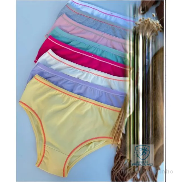 Kit 10 Calcinhas Infantil Menina Lisas Algodão Premium Antialérgico Confortável