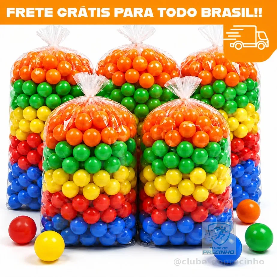 Bolinhas para Piscina de Bolinhas Infantil Não Amassam Coloridas 76mm Pronta entrega Envio Rápido