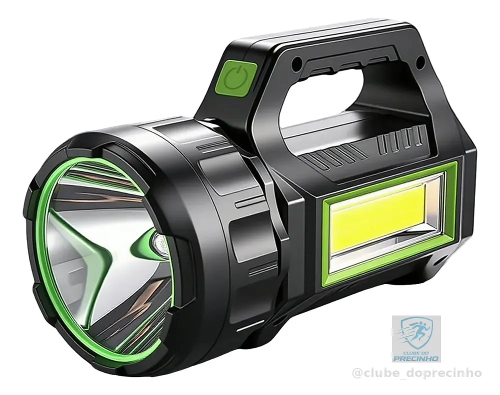 Lanterna Profissional Led Holofote 150000lm Bateria Solar Preto