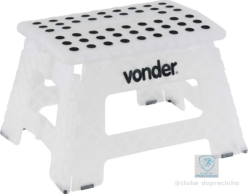 Vonder, Banqueta Plástica Dobrável, Branca, Altura 220 Mm