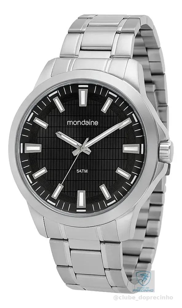 Relógio de pulso Mondaine 99784G0MVNE1 com corria de aço inoxidável cor prateado - fondo preto