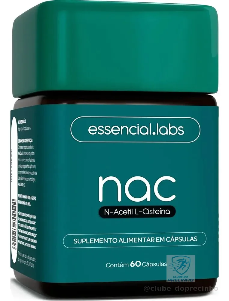 NAC 600mg - Fórmula Exclusiva com Máxima Concentração e Pureza - N-Acetil L-Cisteína - 60 Cápsulas