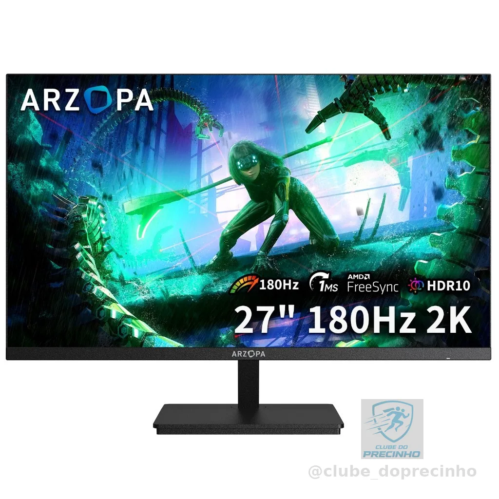 Monitor Gamer ARZOPA M1RC, 27" 2K QHD 180Hz IPS, 1ms, 115% sRGB, USB-C, HDMI, Display Port