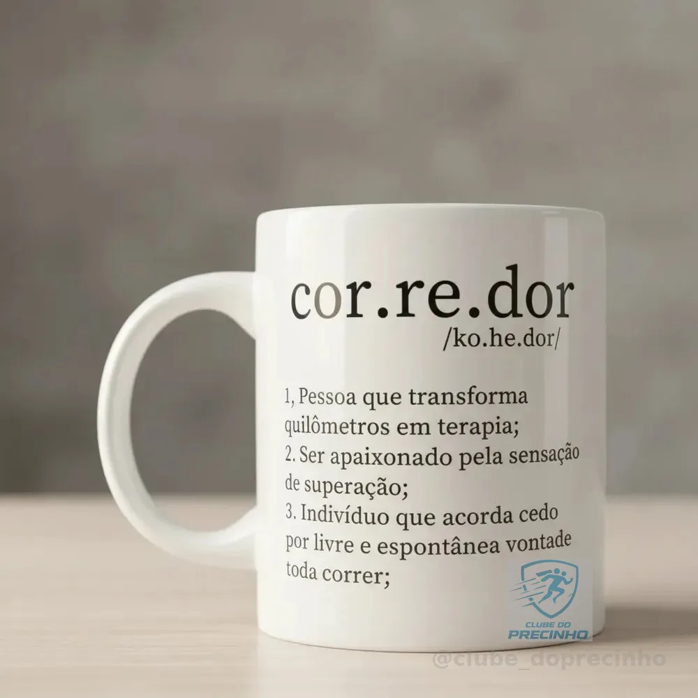 Caneca Corredor Corrida Run Running Branco Corredor Mod. 02