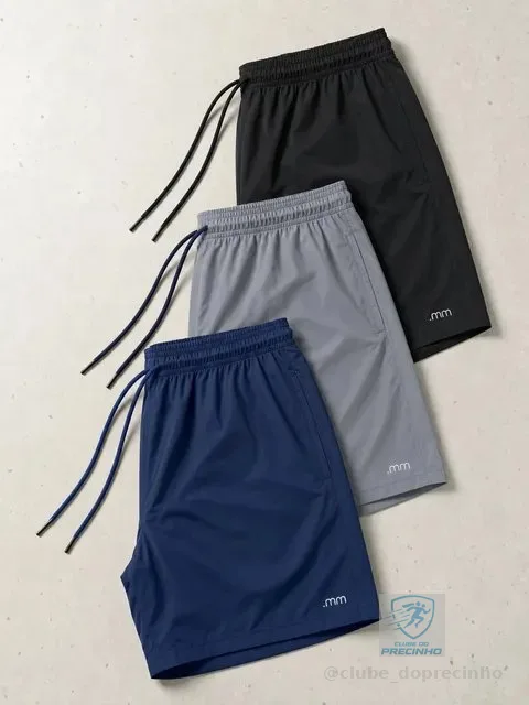 Kit 3 Bermuda Mauricinho Masculina Tactel Esportiva Verao