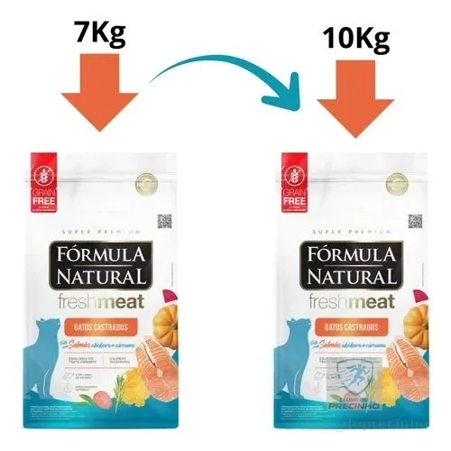 Ração Gatos Fórmula Natural Fresh Meat Salmão Gatos Castrados 10 KG