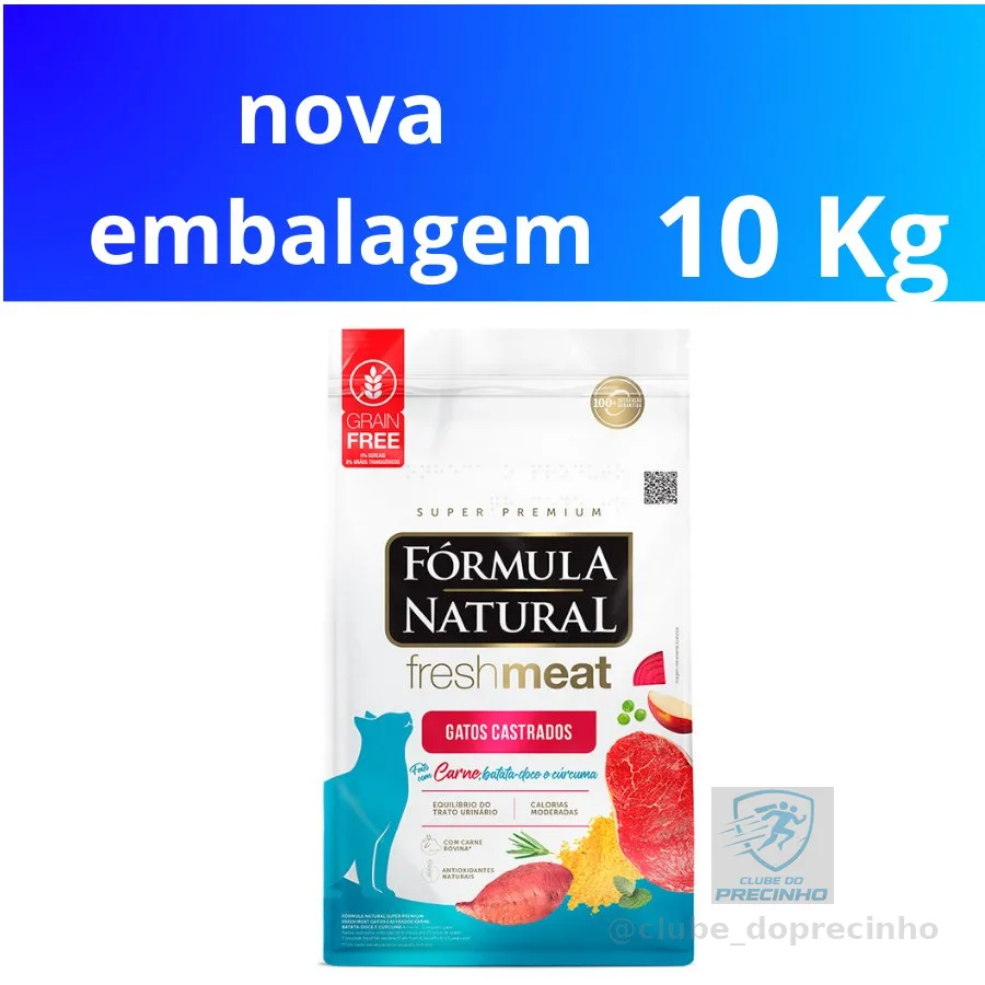 Ração Fórmula Natural Fresh Meat FreshMeat Gatos Castrados Sabor Carne 10 KG
