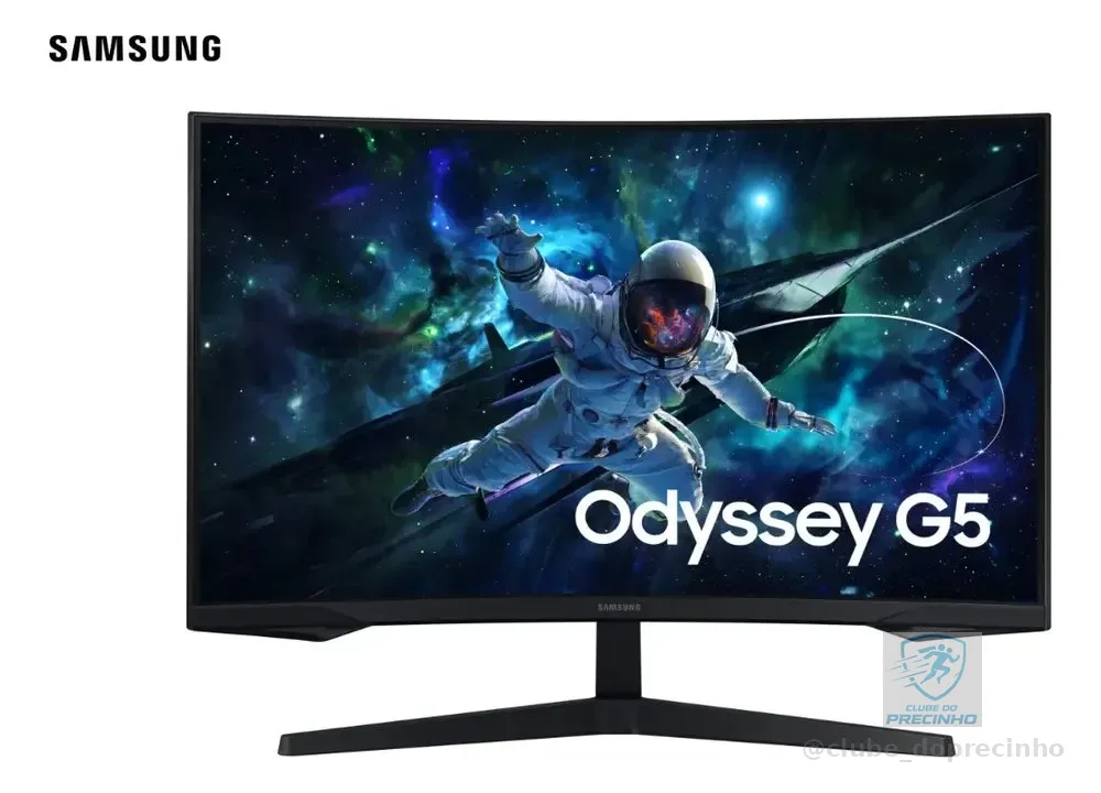 Monitor Gamer Samsung Odyssey G5, 32 ,qhd, 165hz,1ms,hdmi,dp Preto