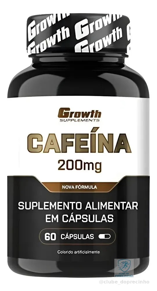 Cafeína 200mg (60 Caps) Termogênico Growth Supplements
