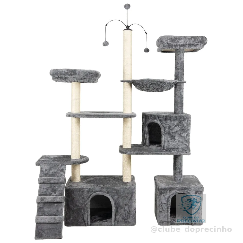 Arranhador, torre de gato grande, luxuoso, ajustável, multifuncional, casas, camas, cesto, poleiros, brinquedo giratório