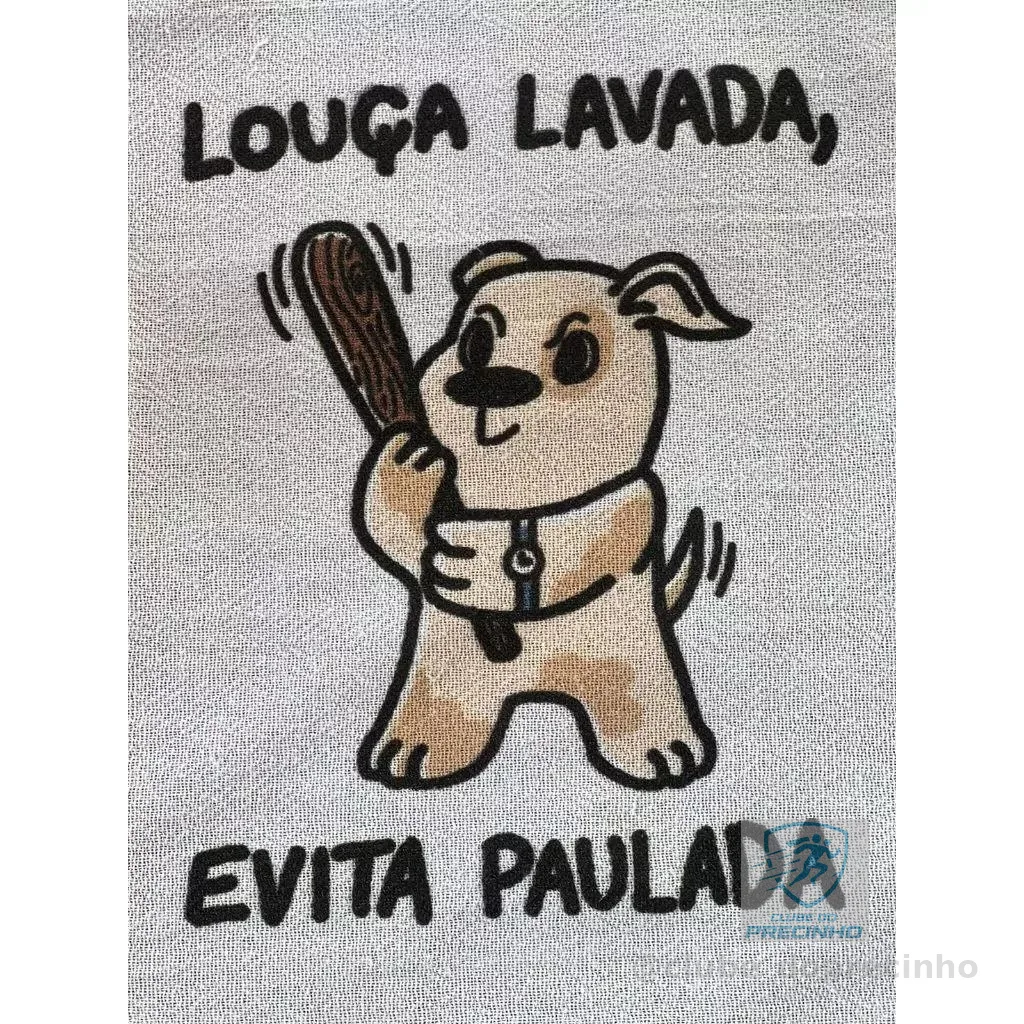 Pano de Prato Toalha Limpeza Cachorrinho Louça Lavada Evita Paulada