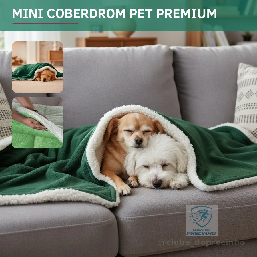 Coberdrom Pet Premium Sherpa Carneirinho Quentinho Antialérgico Confortável Cães E Gatos Premium