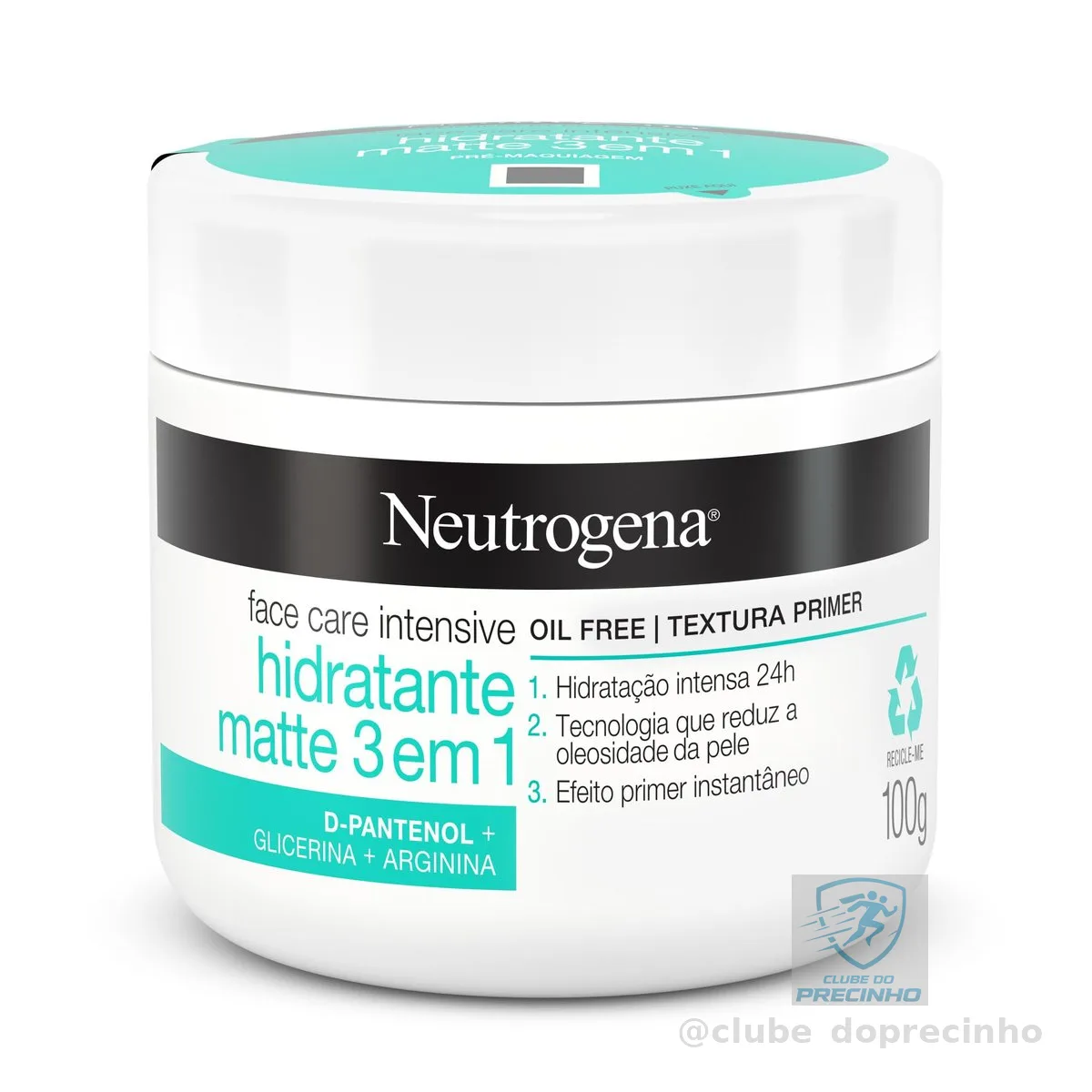 Neutrogena Hidratante Facial Matte 3 em 1 Face Care Intensive, 100g