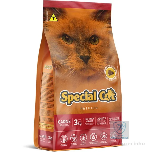 Ração Gatos Special Cat Adultos Carne 3kg