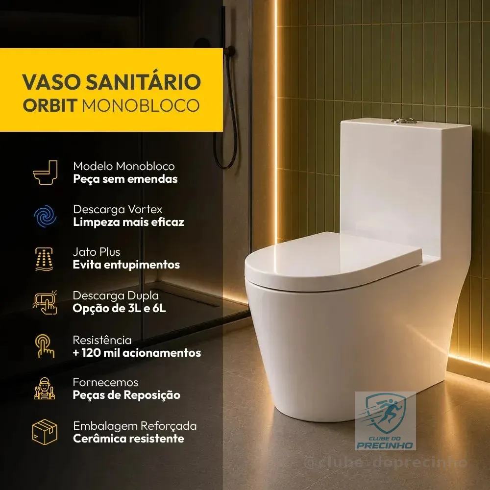 Vaso Sanitário Monobloco Orbit Completo Com Caixa Acoplada Privada Cerâmica Branca Cod: Alut020031 Alut By Avant