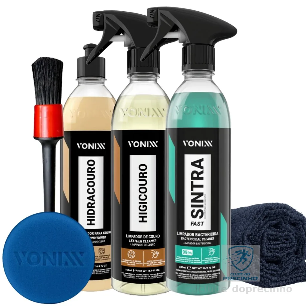 Kit Couro Vonixx Sintra Fast Hidracouro Higicouro Hidratante Higieniza