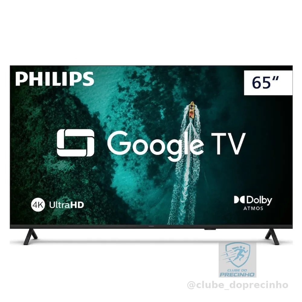 Smart TV 65 polegadas 4K Philips 65PUG7419/78 Google TV Comando de Voz Dolby Atmos