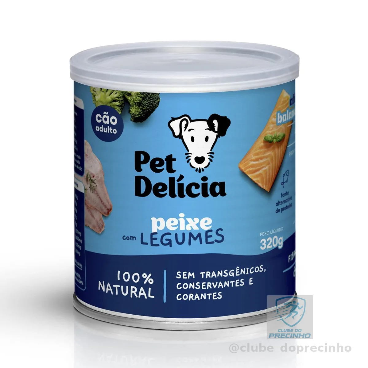 Pet Delícia Ração Úmida Natural Peixe com Legumes Proteína Alternativa 320g cães