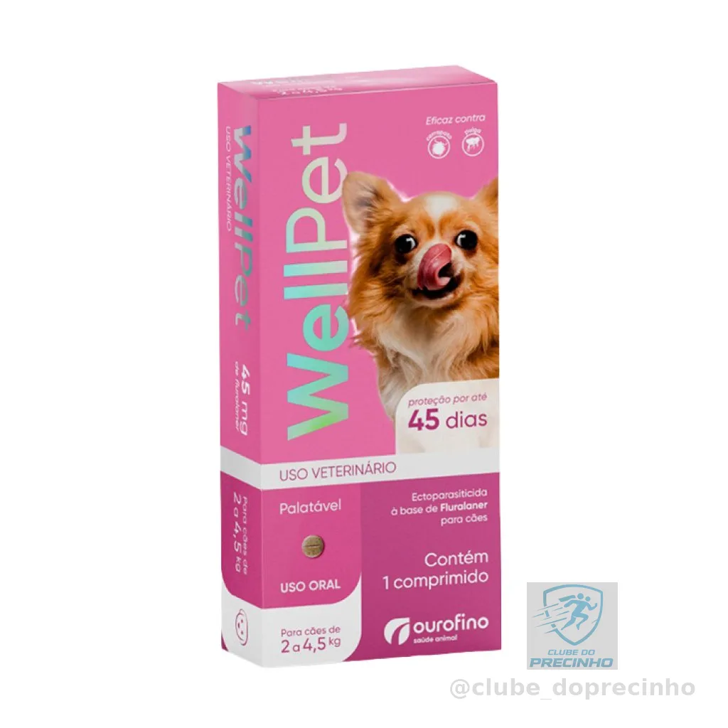 Antipulgas Wellpet Ourofino para Cães Variados 1 comprimido