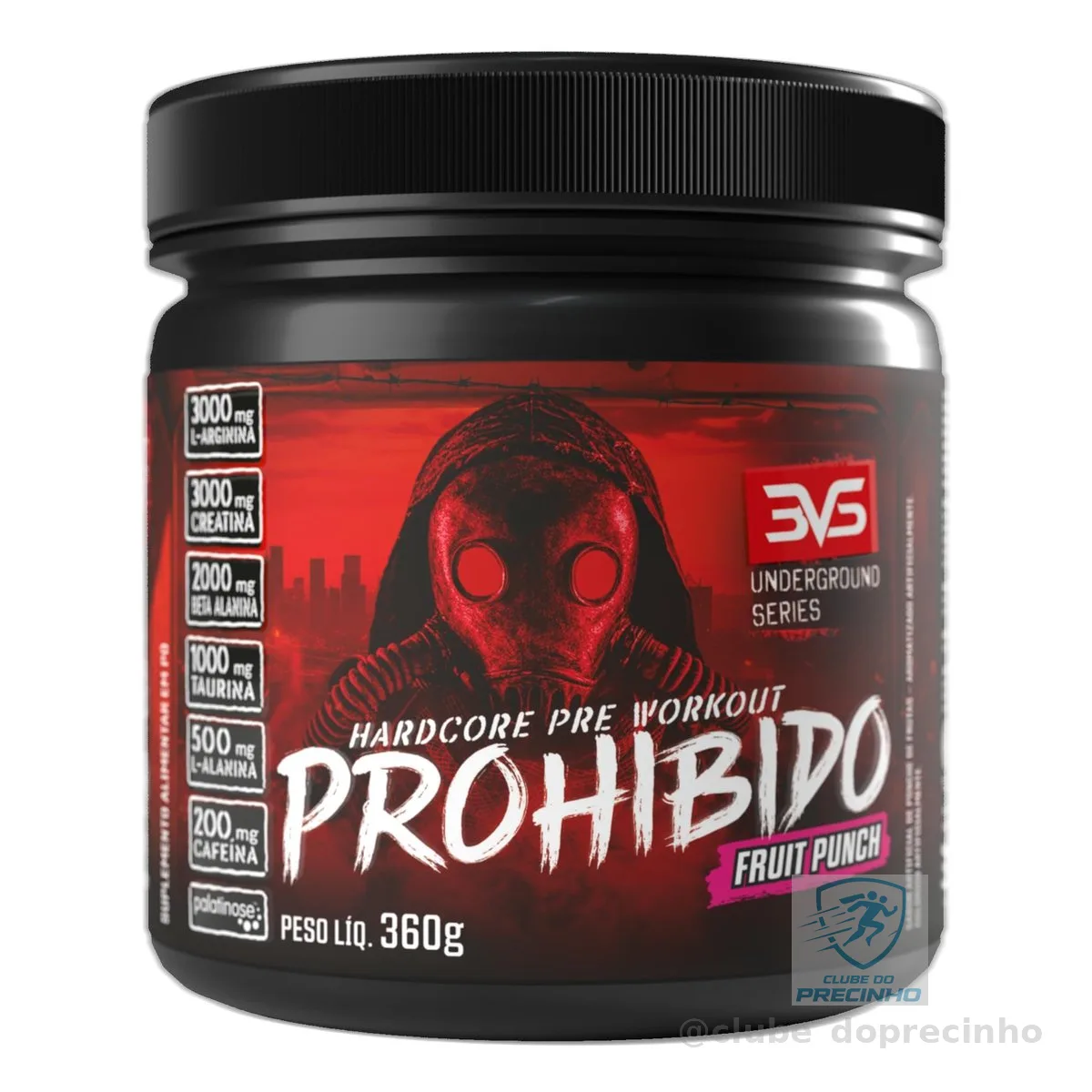 Pré-Treino Prohibido Ponche de Frutas 360g 3VS Nutrition