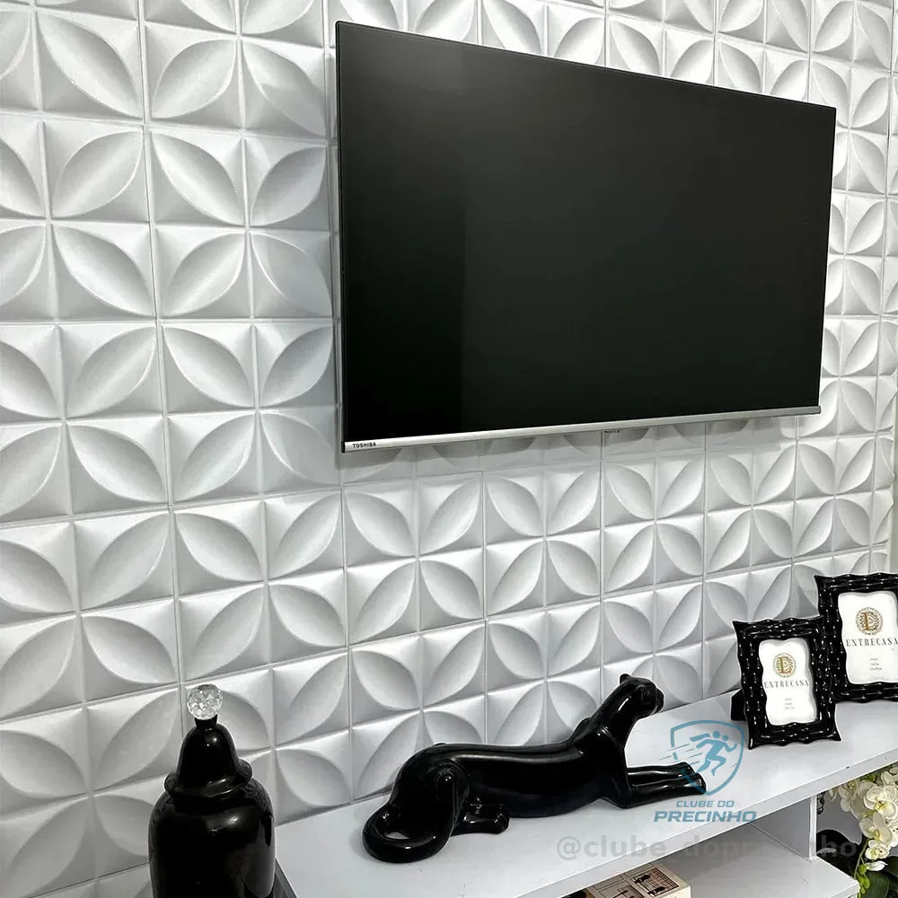 50 Placas Revestimento De Parede Pvc 3d  Branco