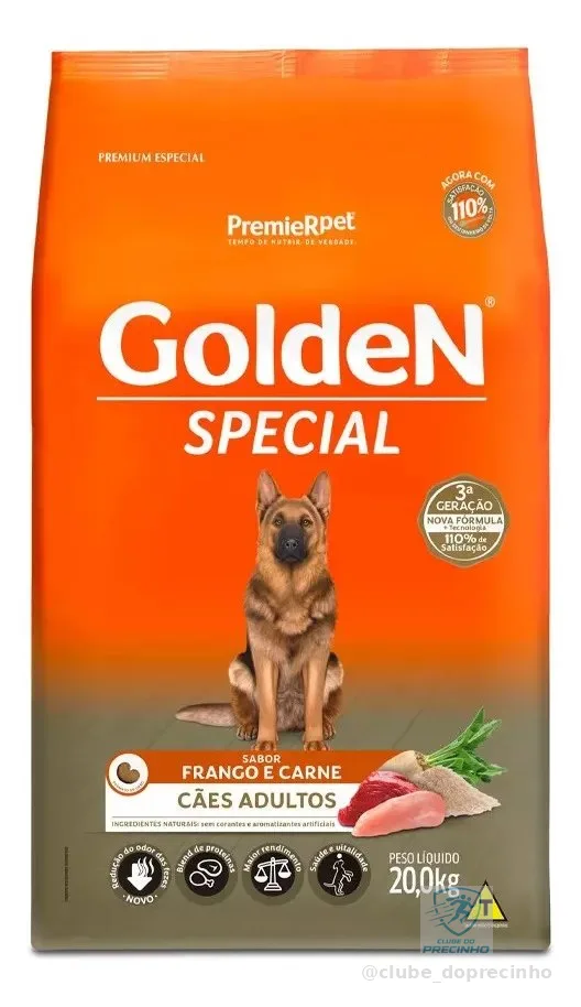 Premier Golden Special Cachorro Adulto Frango e Carne 20 kg